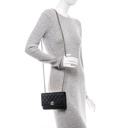 Chanel Lambskin Quilted Trendy CC Wallet On Chain WOC Black 2 of 9