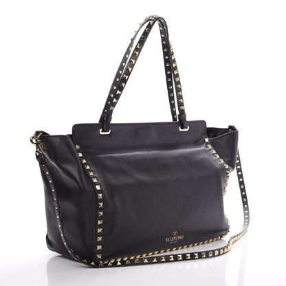 Valentino Garavani Vitello Medium Rockstud Tote Black 4 of 12