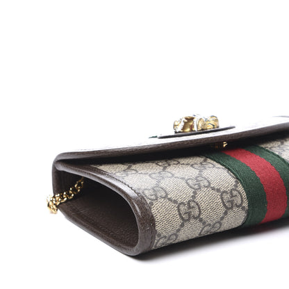 Gucci GG Supreme Monogram Web Mini Rajah Slim Flap Shoulder Bag Beige New Acero 5 of 11