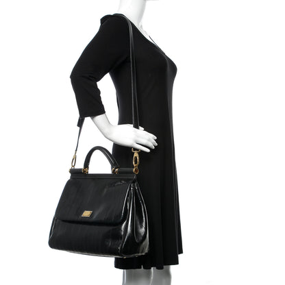 Dolce & Gabbana Eel Large Miss Sicily Satchel Black 2 of 16