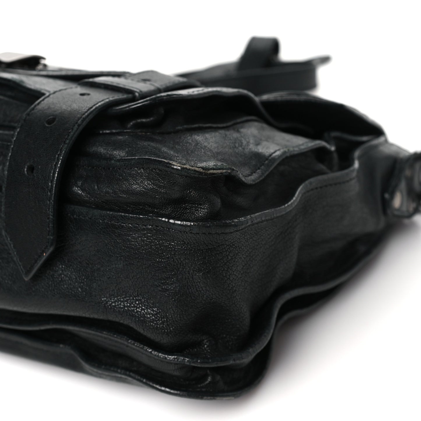 Lambskin Medium PS1 Plus Zip Satchel Black