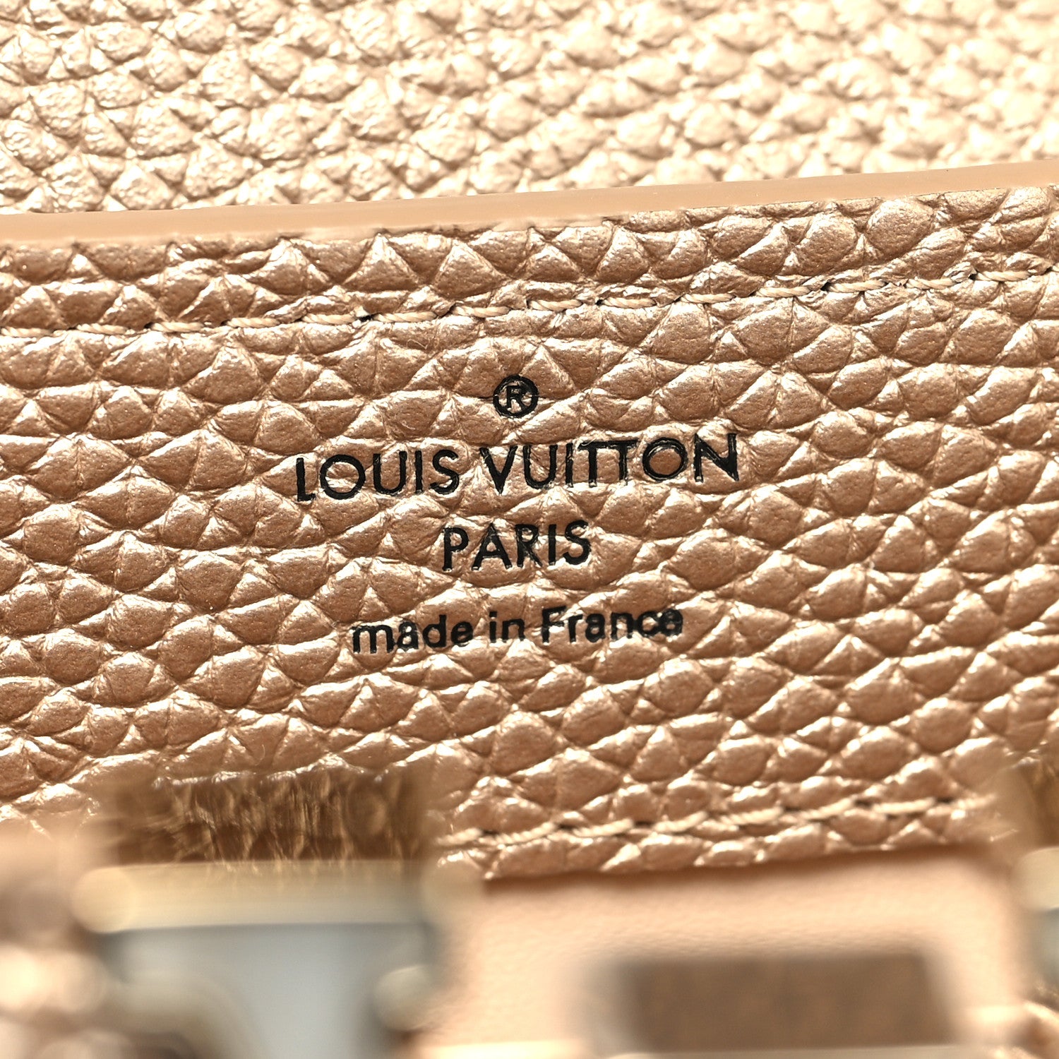 Louis Vuitton Metallic Taurillon Embellished Flower Crown Mini Capucines Gold 6 of 10