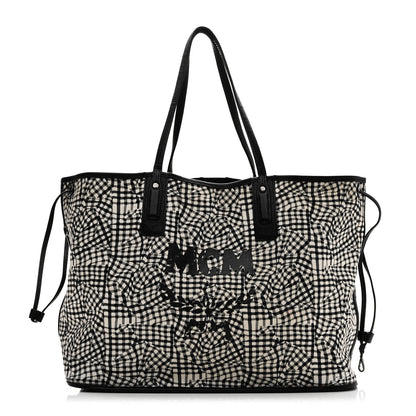 MCM Visetos Large Liz Reversible Shopper Tote Black 3 of 17