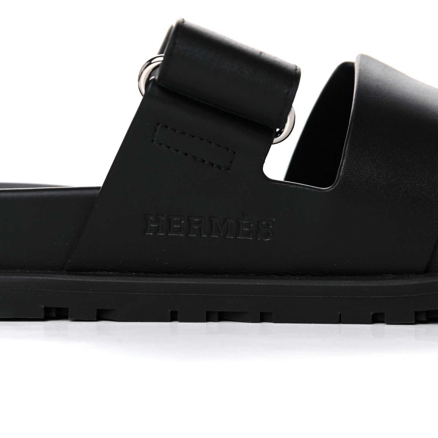 Hermes Calfskin Womens Chypre Sandals 41.5 Black 9 of 11