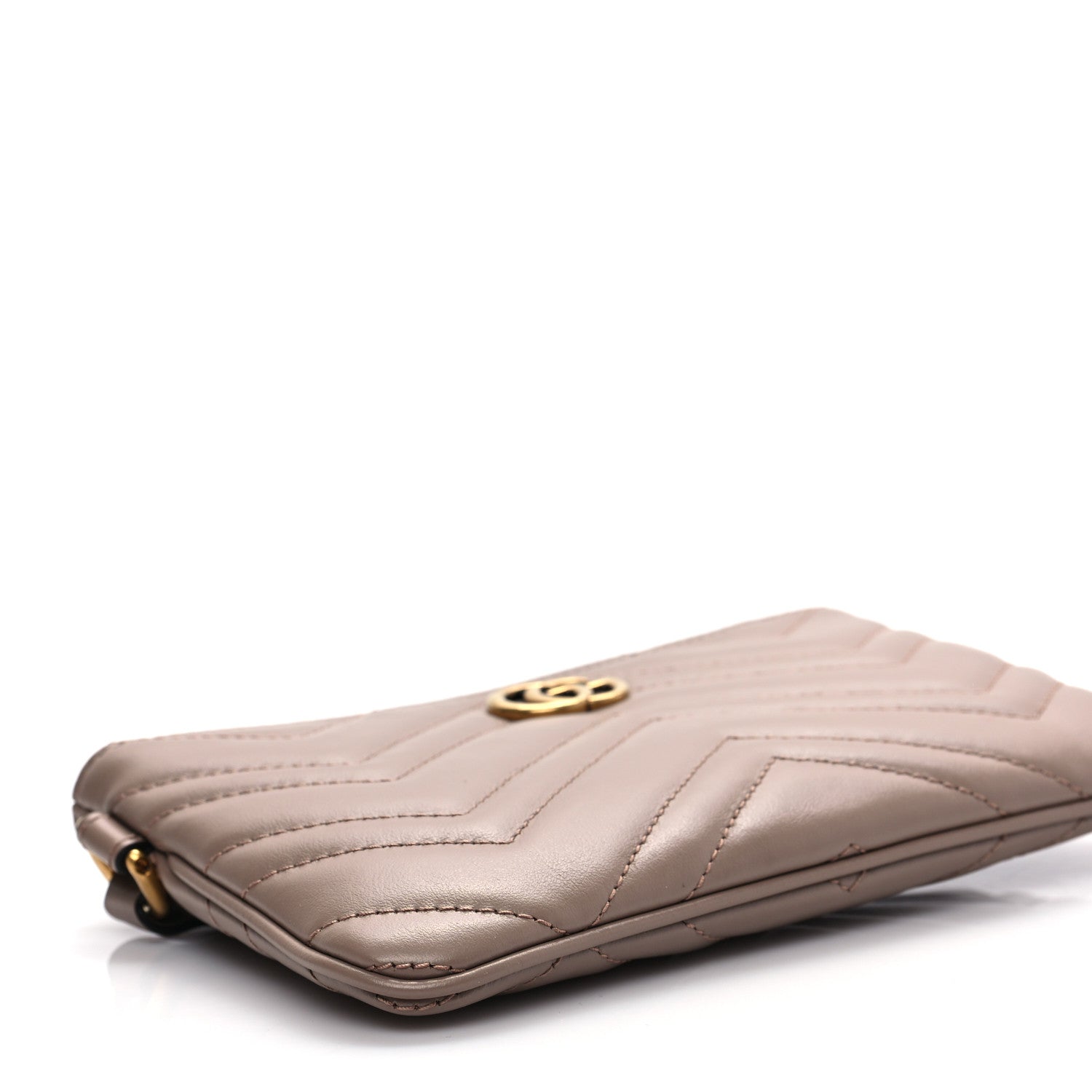 Gucci Calfskin Matelasse GG Marmont Wrist Wallet Porcelain Rose 6 of 7
