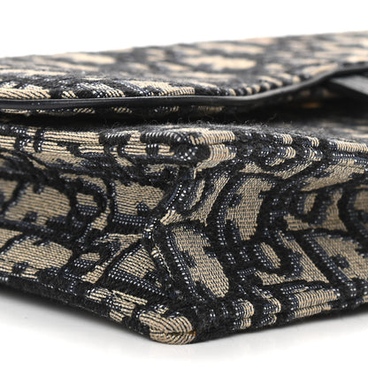 Christian Dior Oblique Saddle Chain Pouch Blue 5 of 9