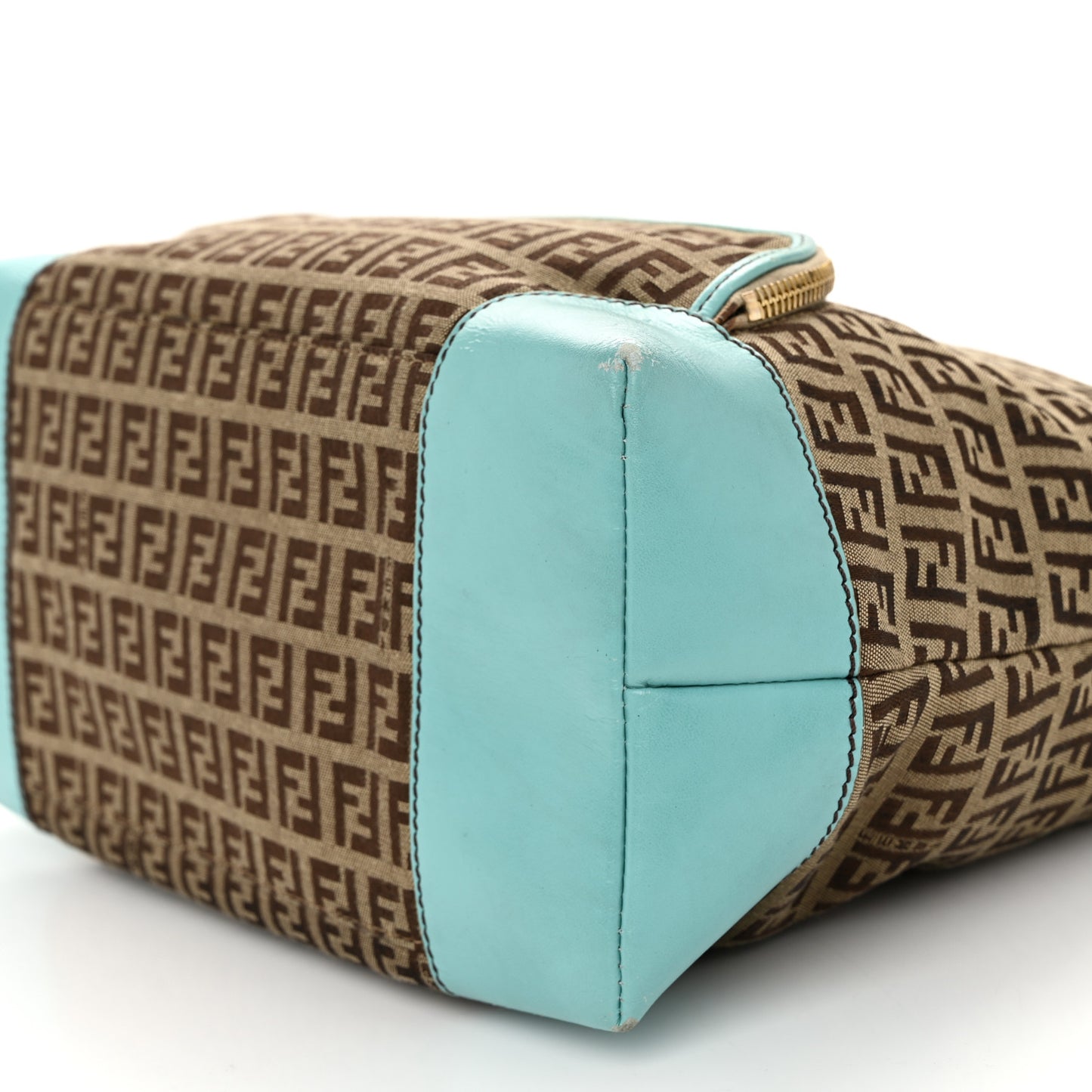Zucchino Cuoio Chef Shopping Tote Mogano Panna Laguna
