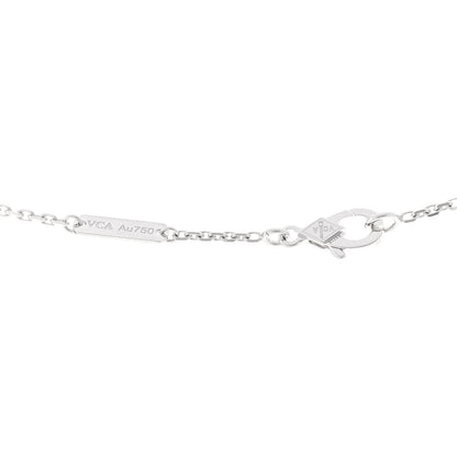 Van Cleef & Arpels 18K White Gold Chalcedony Vintage Alhambra Pendant Necklace 4 of 5