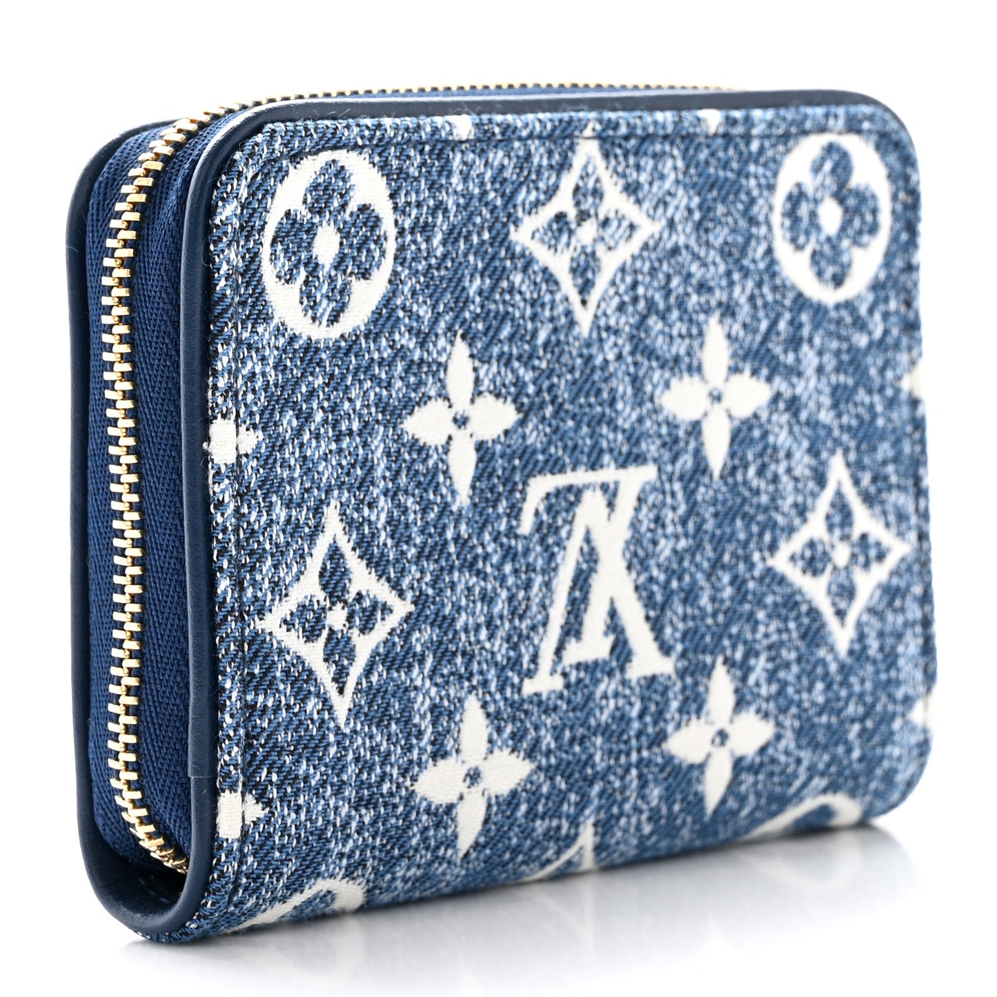 Denim Monogram Jacquard Zippy Coin Purse Bleu