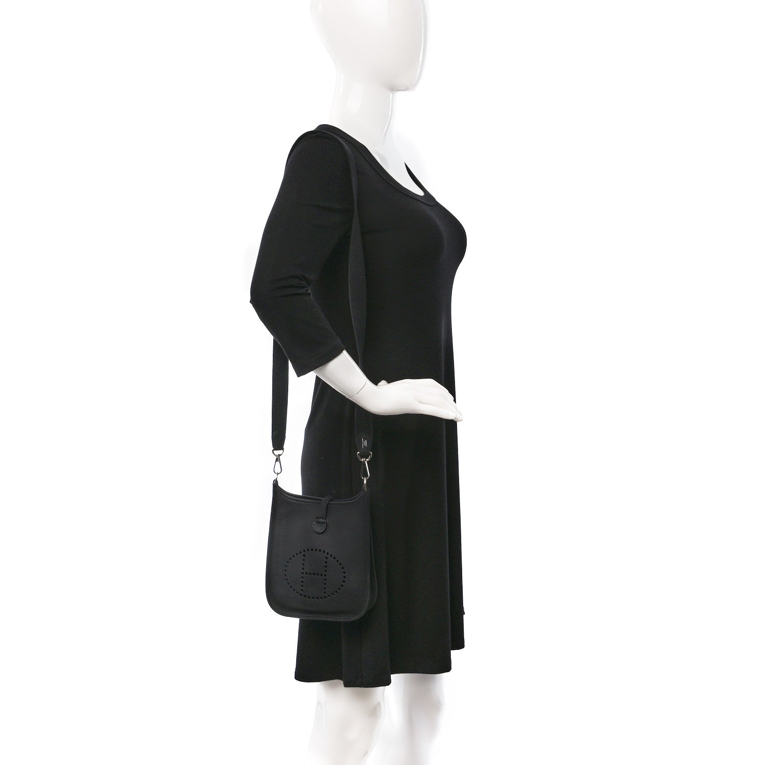 Hermes Taurillon Clemence Evelyne TPM Black 2 of 9