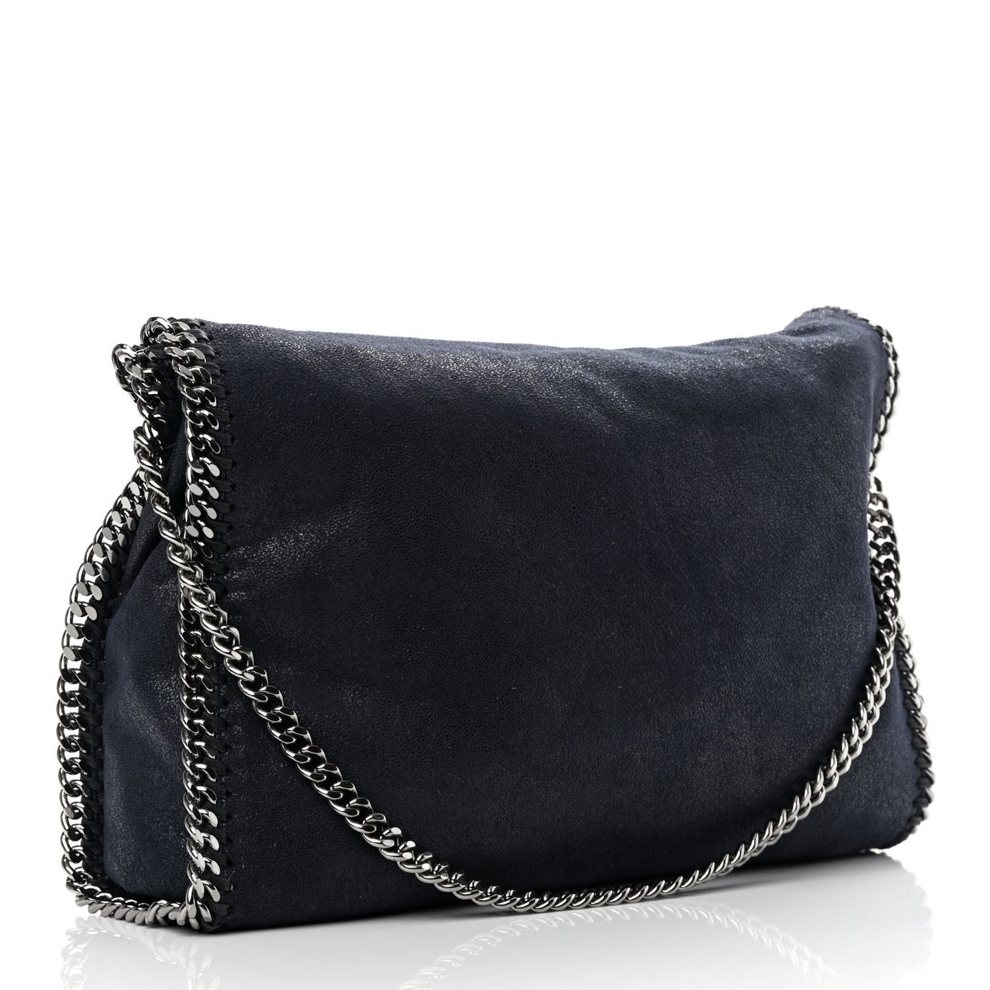 Shaggy Deer Falabella Fold Over Tote Navy
