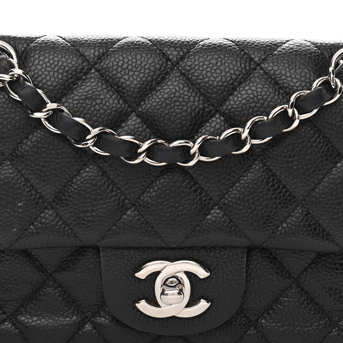 Caviar Quilted Mini Rectangular Flap Black