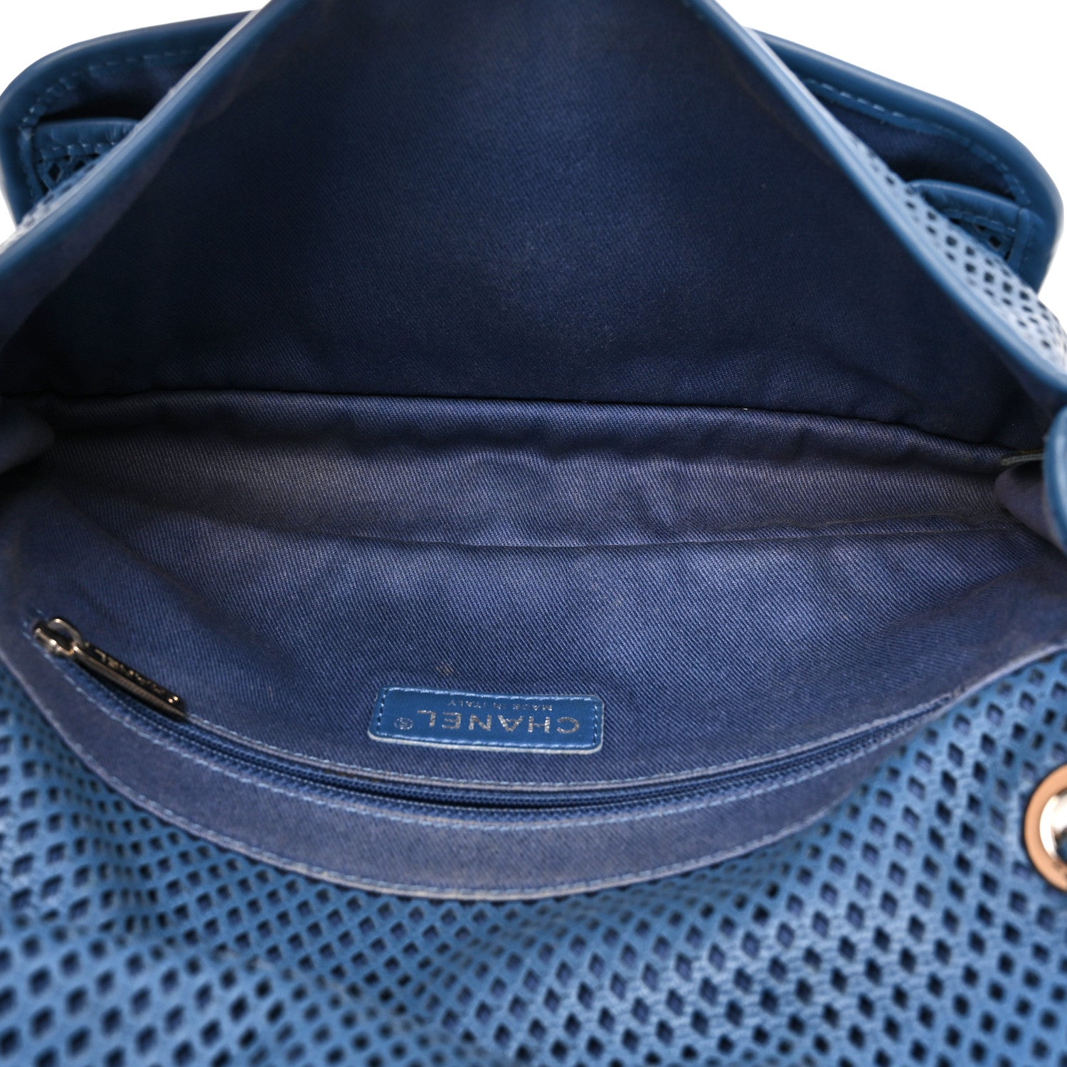 Chanel Perforated Calfskin Large Up In The Air Flap Blue 5 of 12