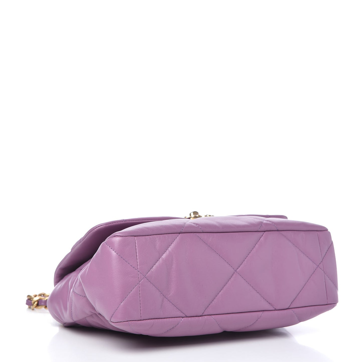 Goatskin Quilted Large Chanel 19 Flap Purple