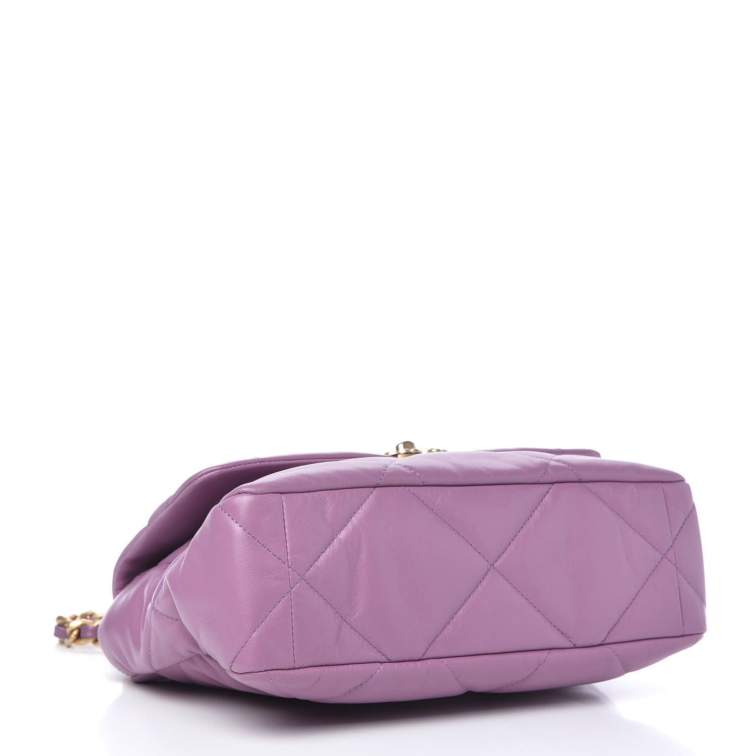 Chanel Goatskin Quilted Large Chanel 19 Flap Purple 4 of 10