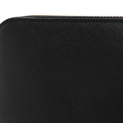 Prada Saffiano Triangle Zip Around Wallet Black 8 of 8