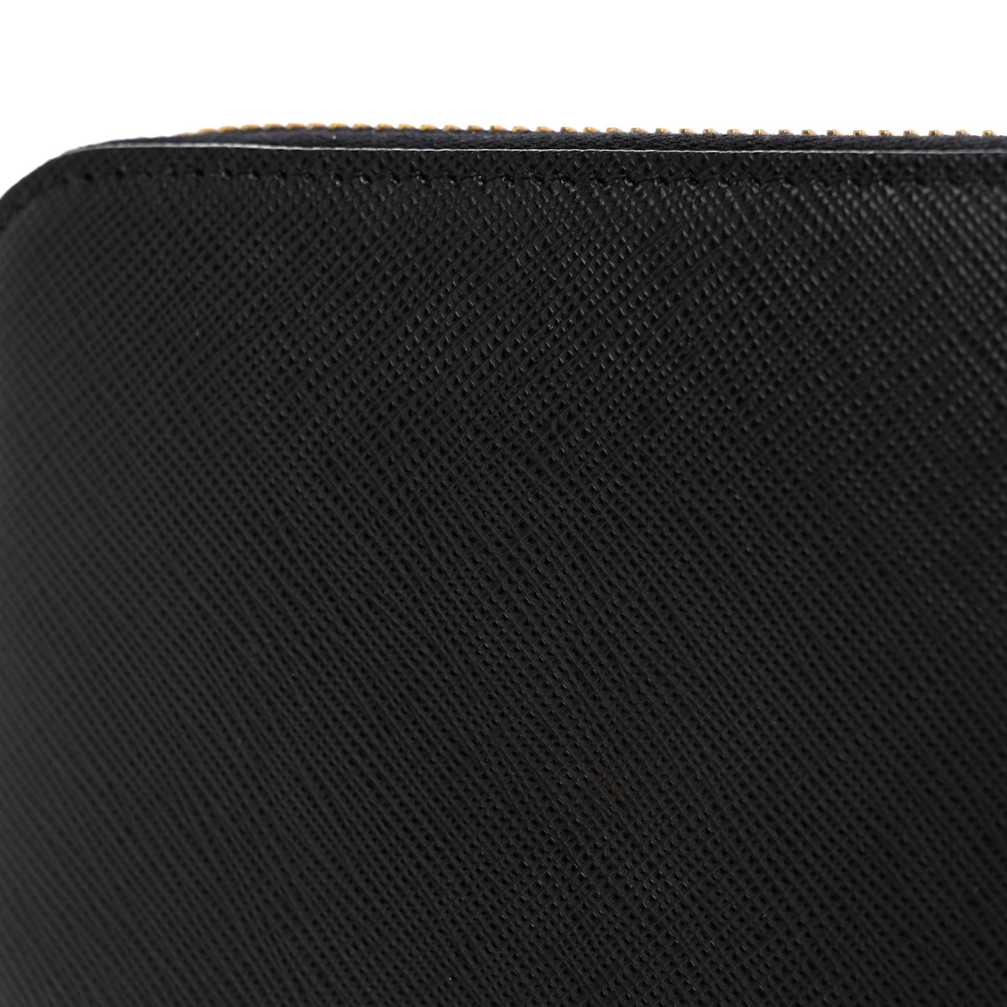 Saffiano Triangle Zip Around Wallet Black