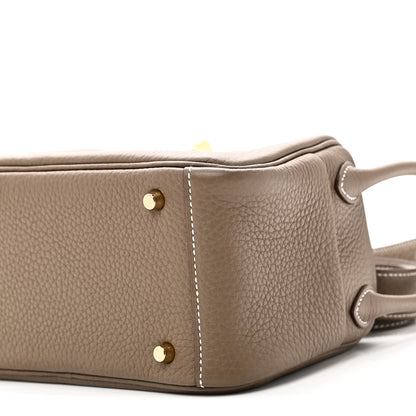 Hermes Taurillon Clemence Mini Lindy 20 Etoupe 10 of 11