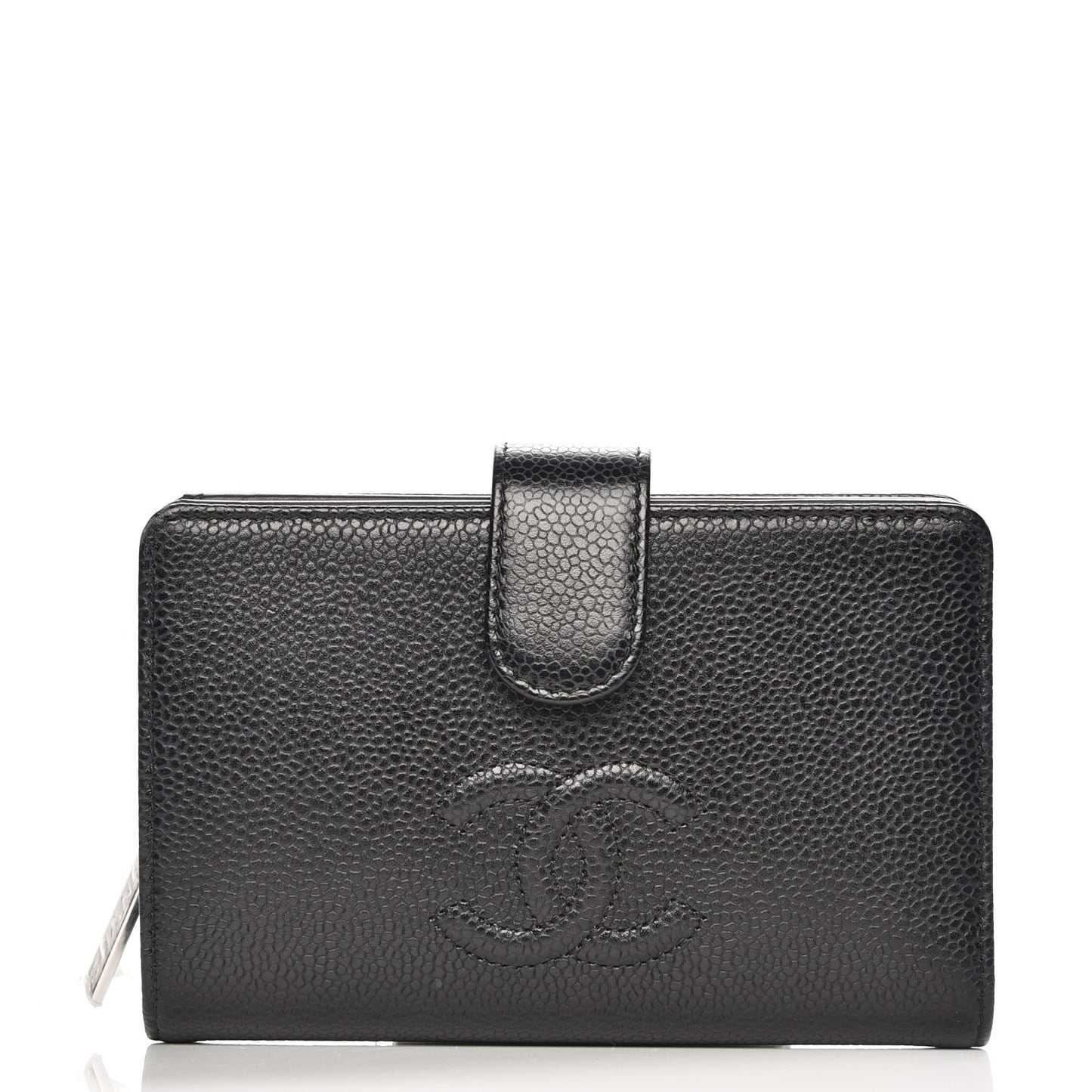 Caviar Timeless CC Zipped Pocket Wallet Black