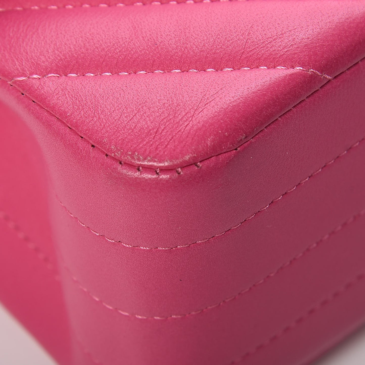 Lambskin Chevron Quilted Medium Double Flap Pink