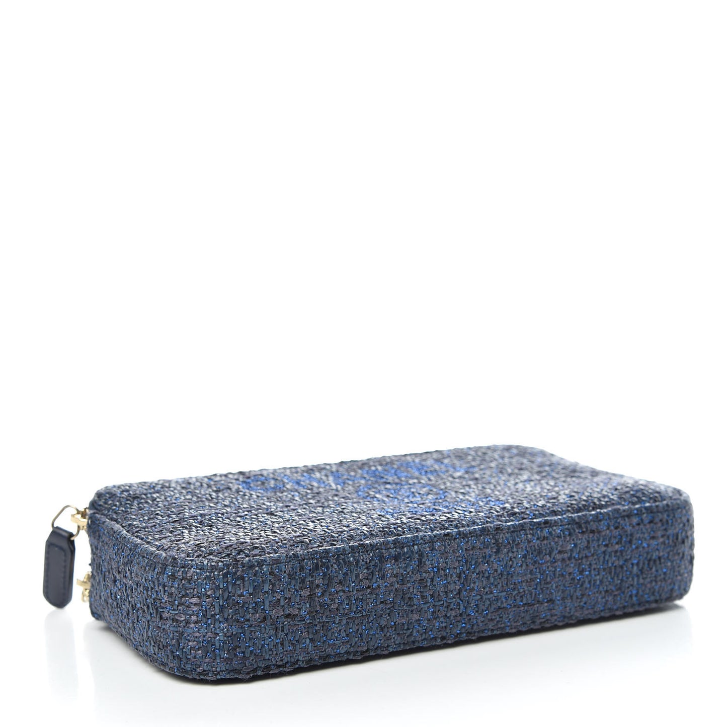 Canvas Small Deauville Clutch With Chain Blue