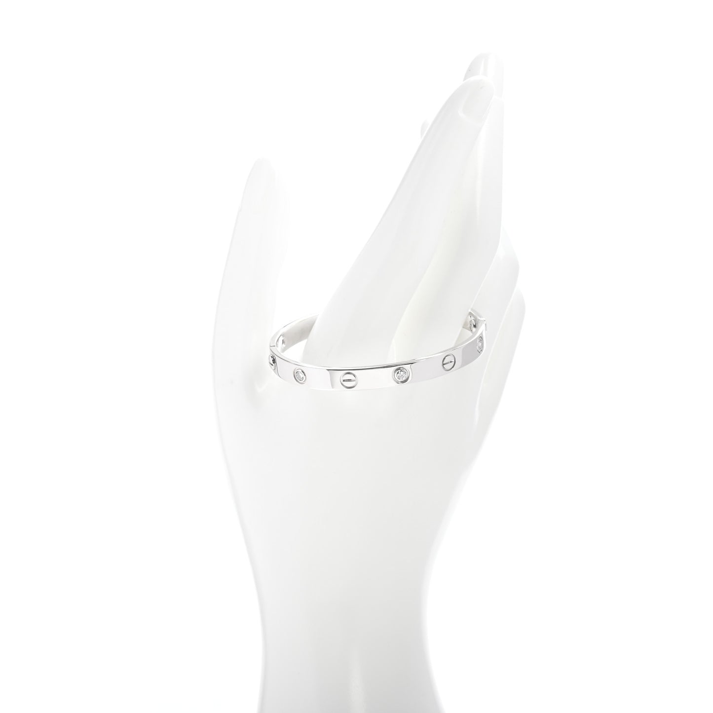 18K White Gold 6 Diamond LOVE Bracelet 16