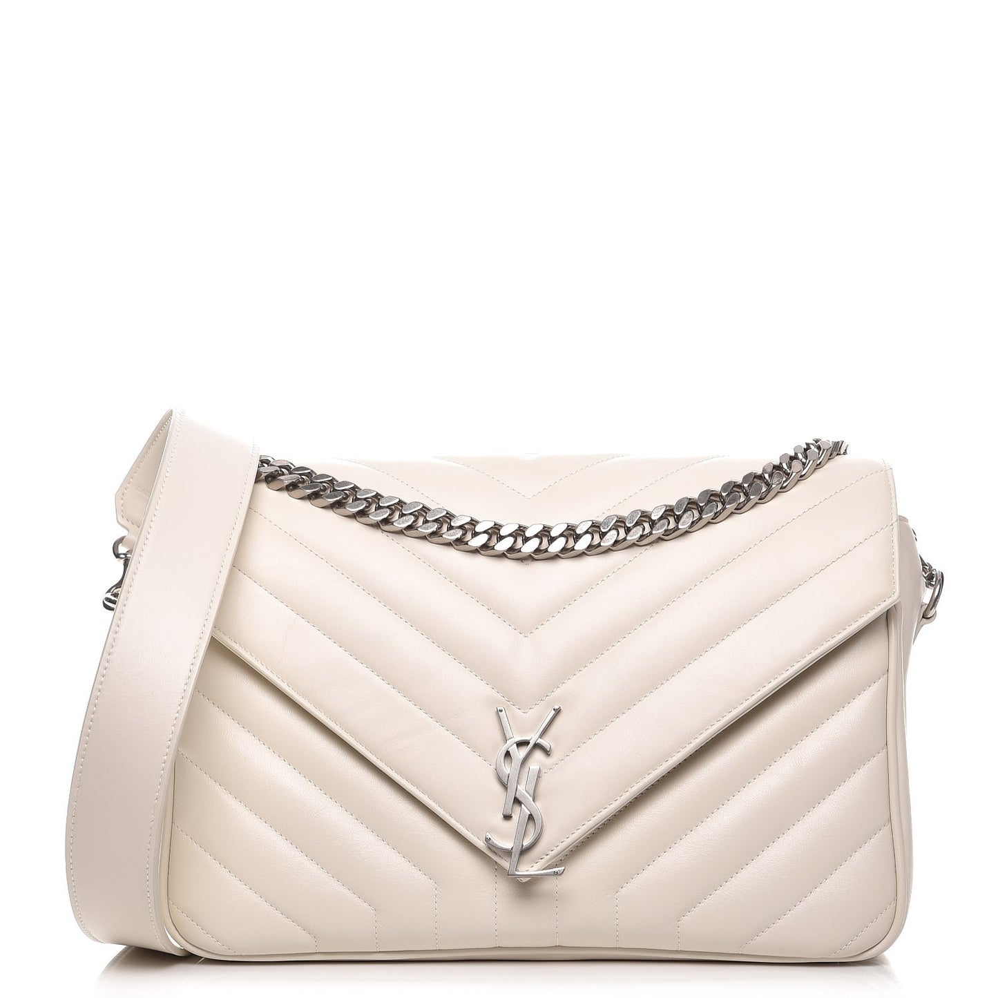 Calfskin Y Quilted Monogram Loulou Shoulder Bag Porcellana