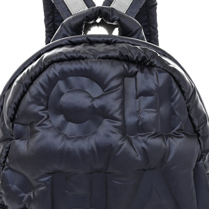 Chanel Nylon Embossed Small Doudoune Backpack Navy 7 of 9