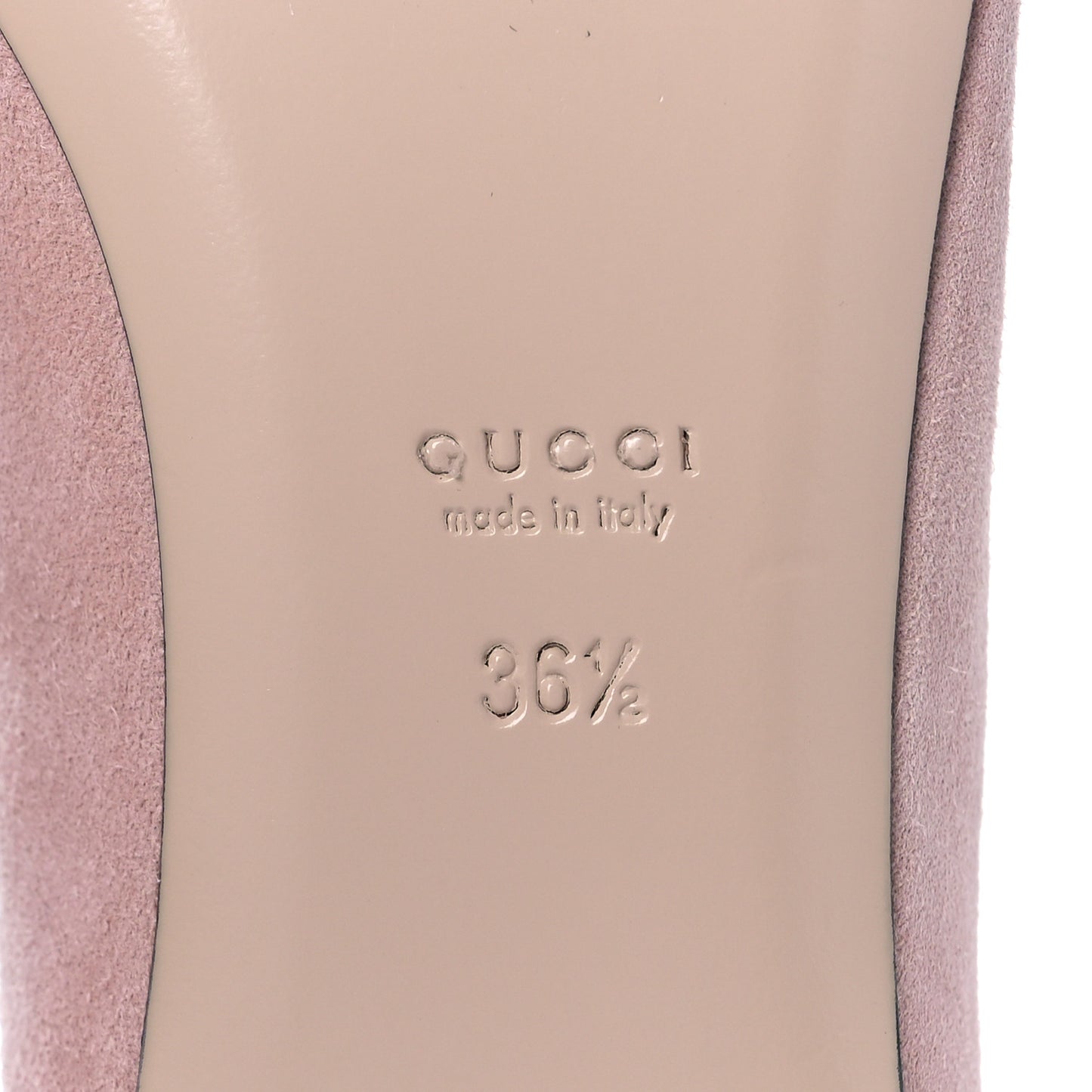 Kid Scamosciato Pearly GG Marmont Fringe Flats 36.5 Crystal Pink