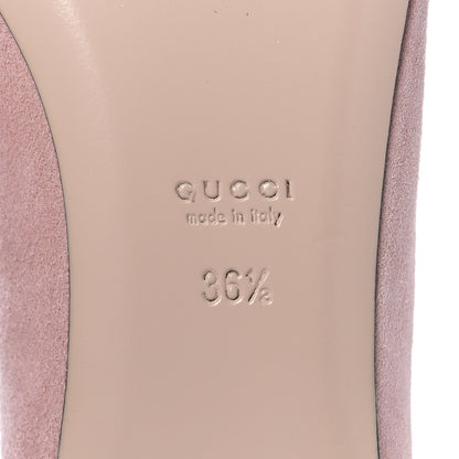 Gucci Kid Scamosciato Pearly GG Marmont Fringe Flats 36.5 Crystal Pink 7 of 10