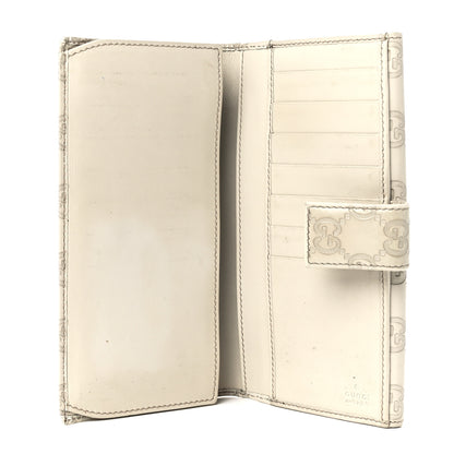 Gucci Guccissima Margaux Calfskin Metal Bar Continental Flap Wallet Mystic White 7 of 13