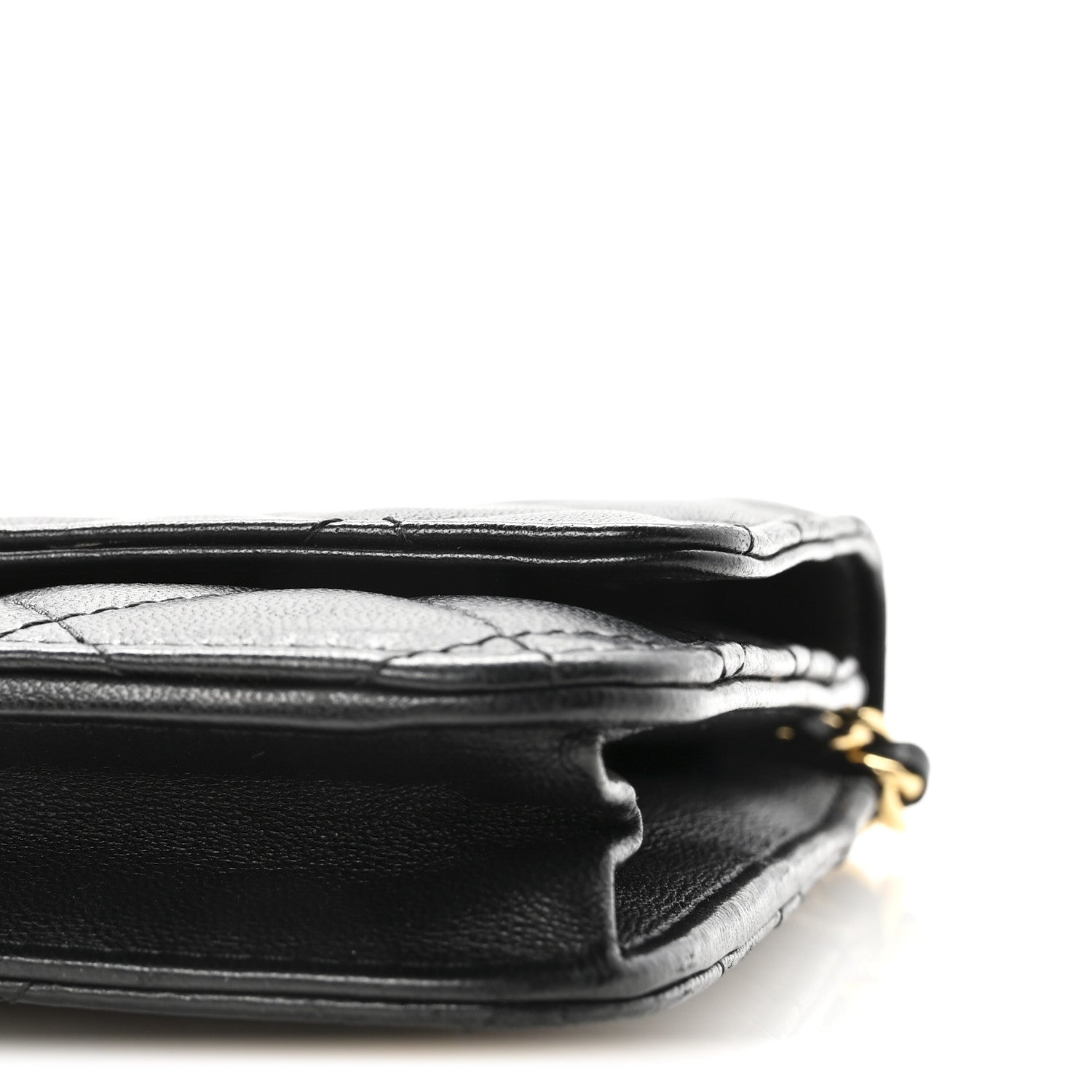 Chanel Lambskin Quilted Wallet On Chain WOC Black 11 of 12