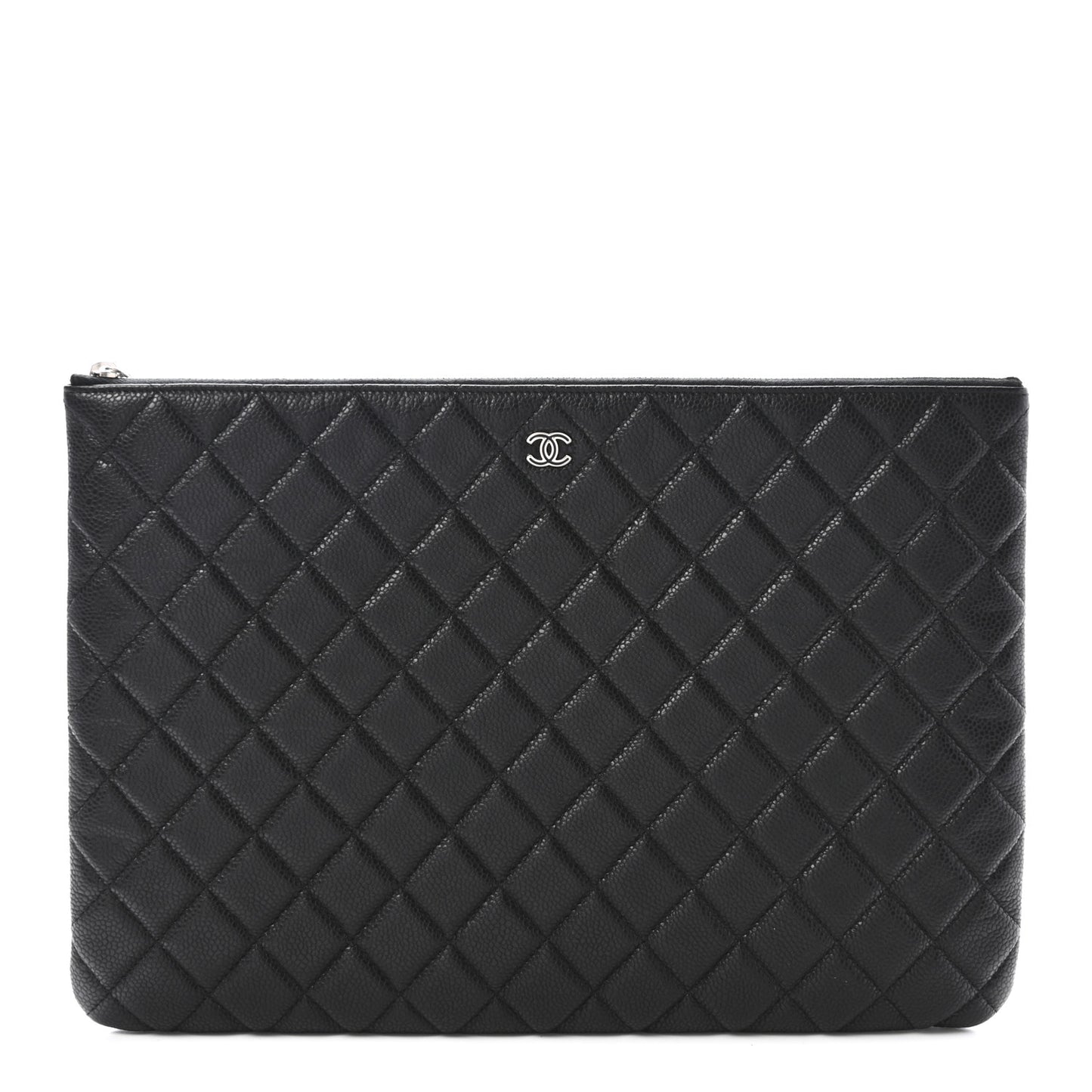 Caviar Quilted Large Cosmetic Case Black