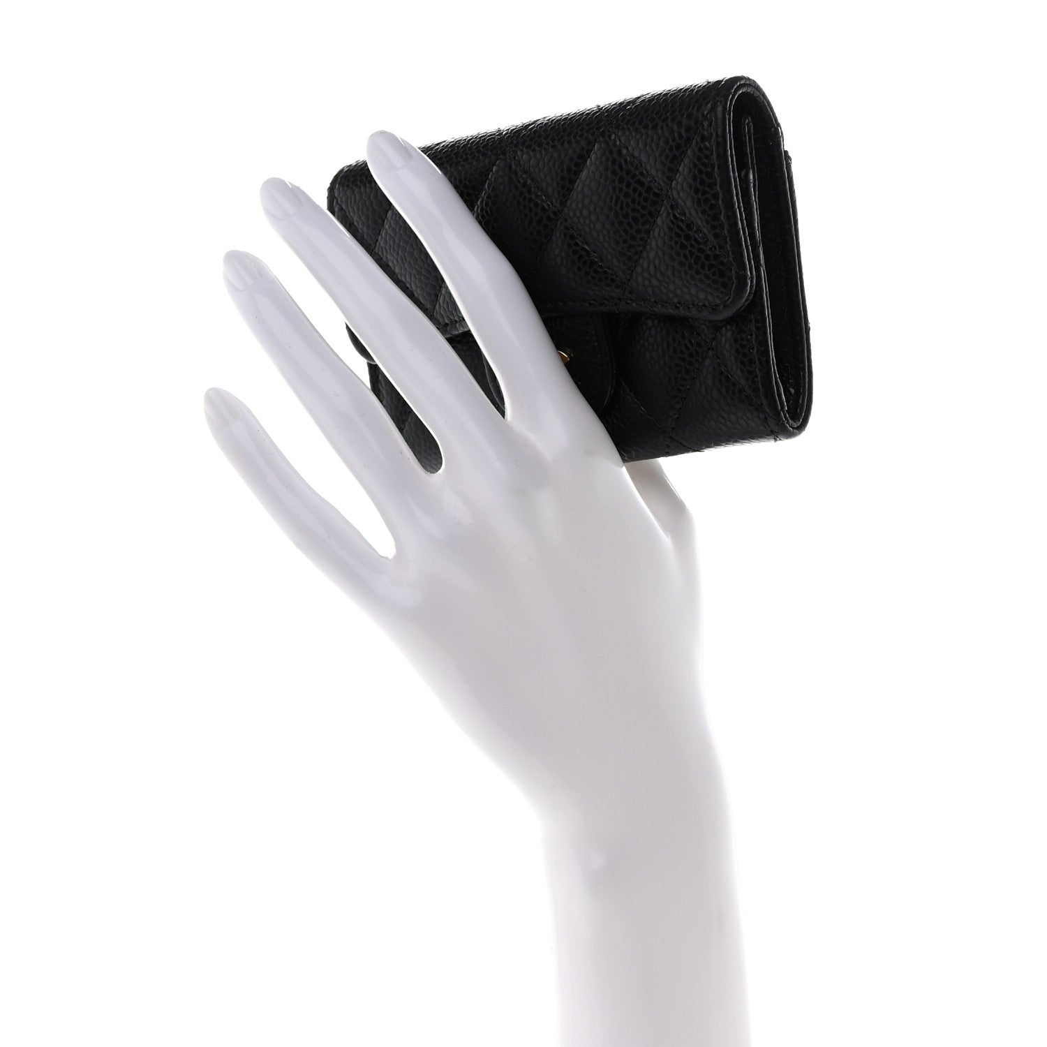 Chanel Caviar Quilted Flap Card Holder Wallet Black 2 of 10