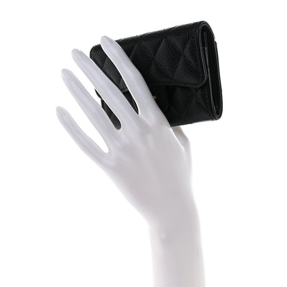 Chanel Caviar Quilted Flap Card Holder Wallet Black 2 of 10