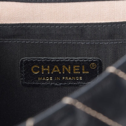 Chanel Lambskin Chevron Small Single Flap Bag Black Beige 6 of 11