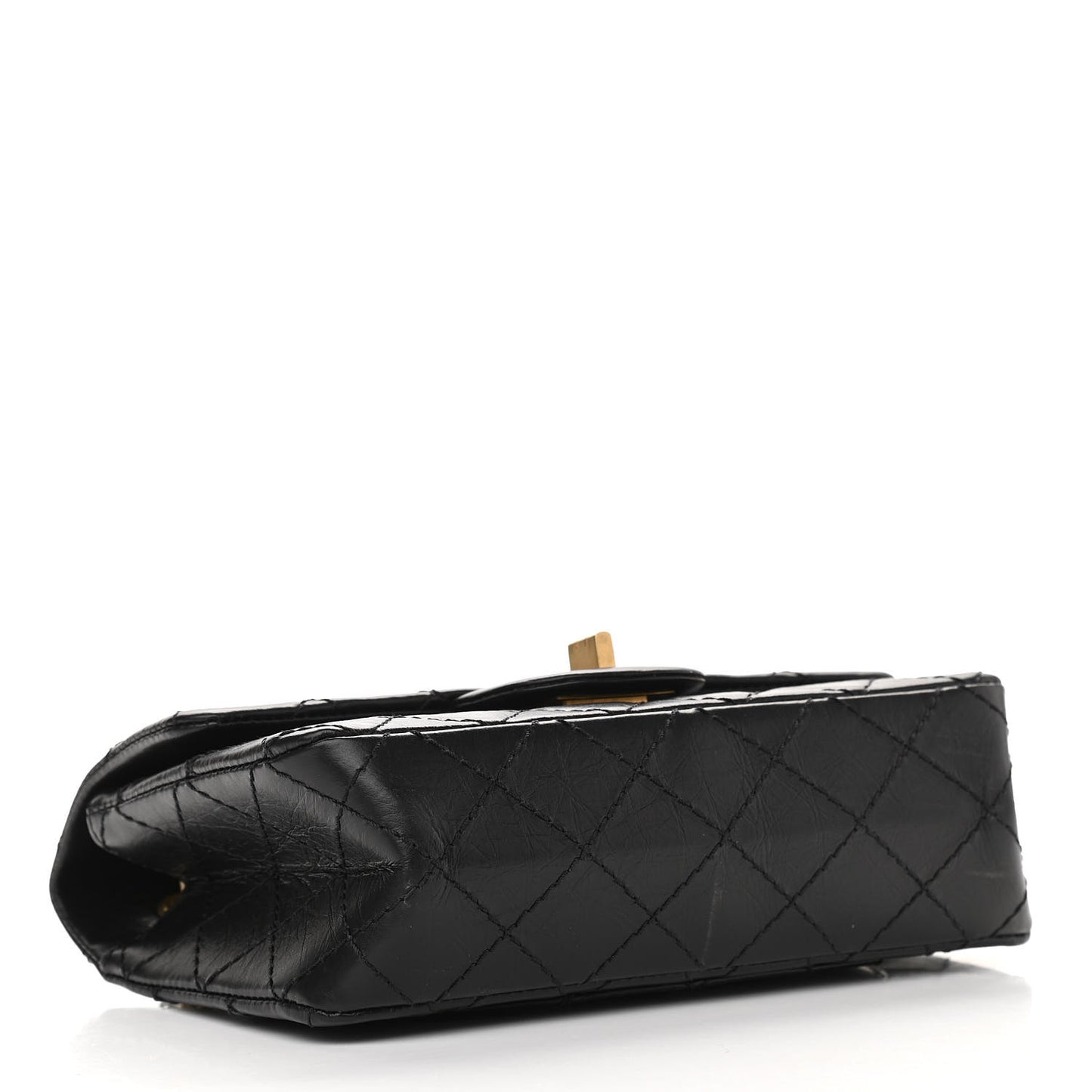 Aged Calfskin Quilted 2.55 Reissue Mini Flap Black