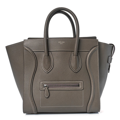 Celine Drummed Calfskin Mini Luggage Souris 1 of 10