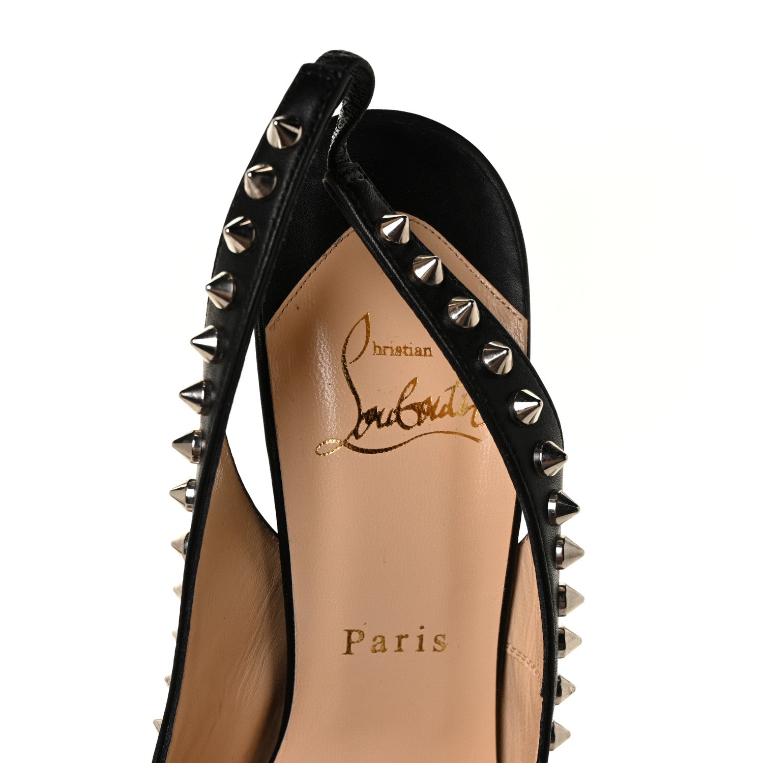 Christian Louboutin Calfskin Lady Clou Spikes VIP 150 Pumps 38.5 Black 7 of 9