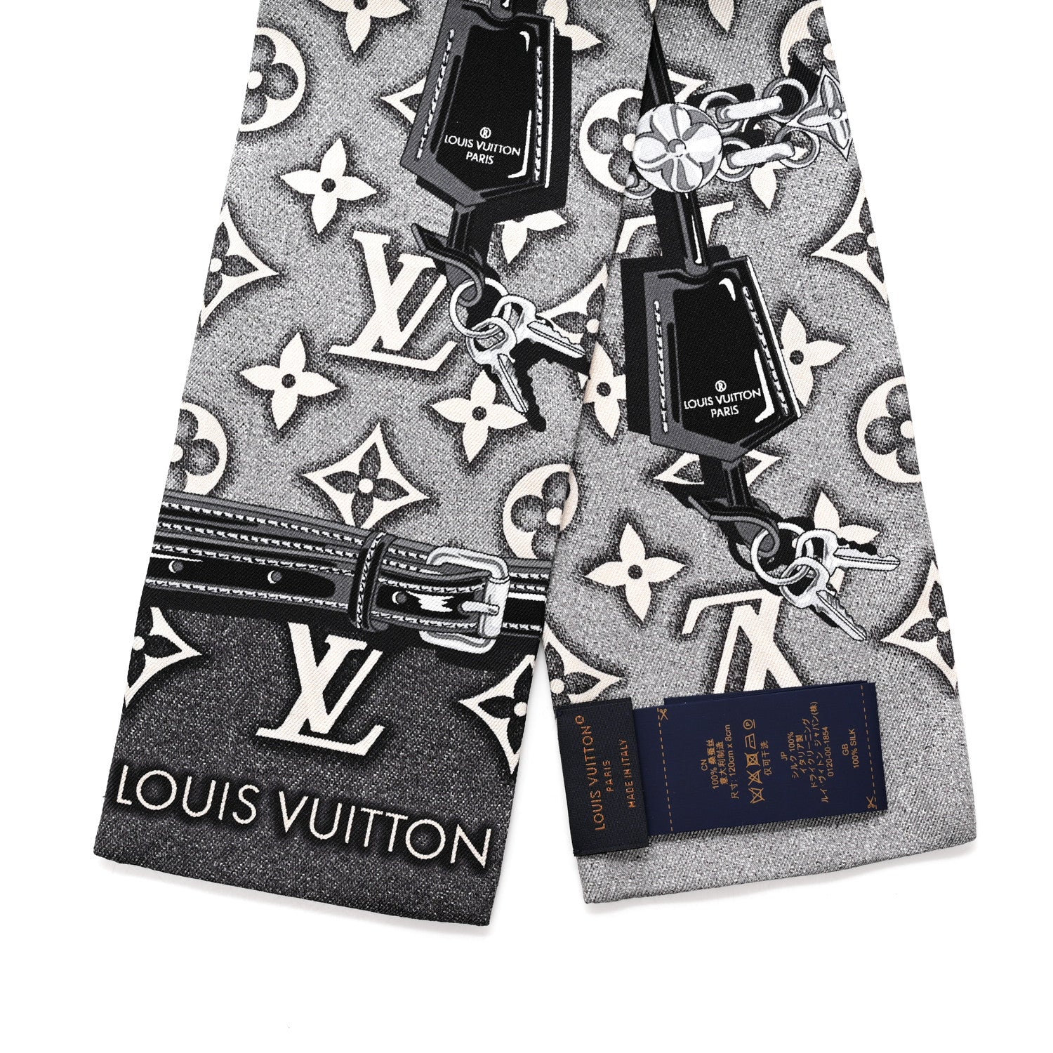 Louis Vuitton Silk Monogram Jacquard Denim Bandeau Gris 4 of 4