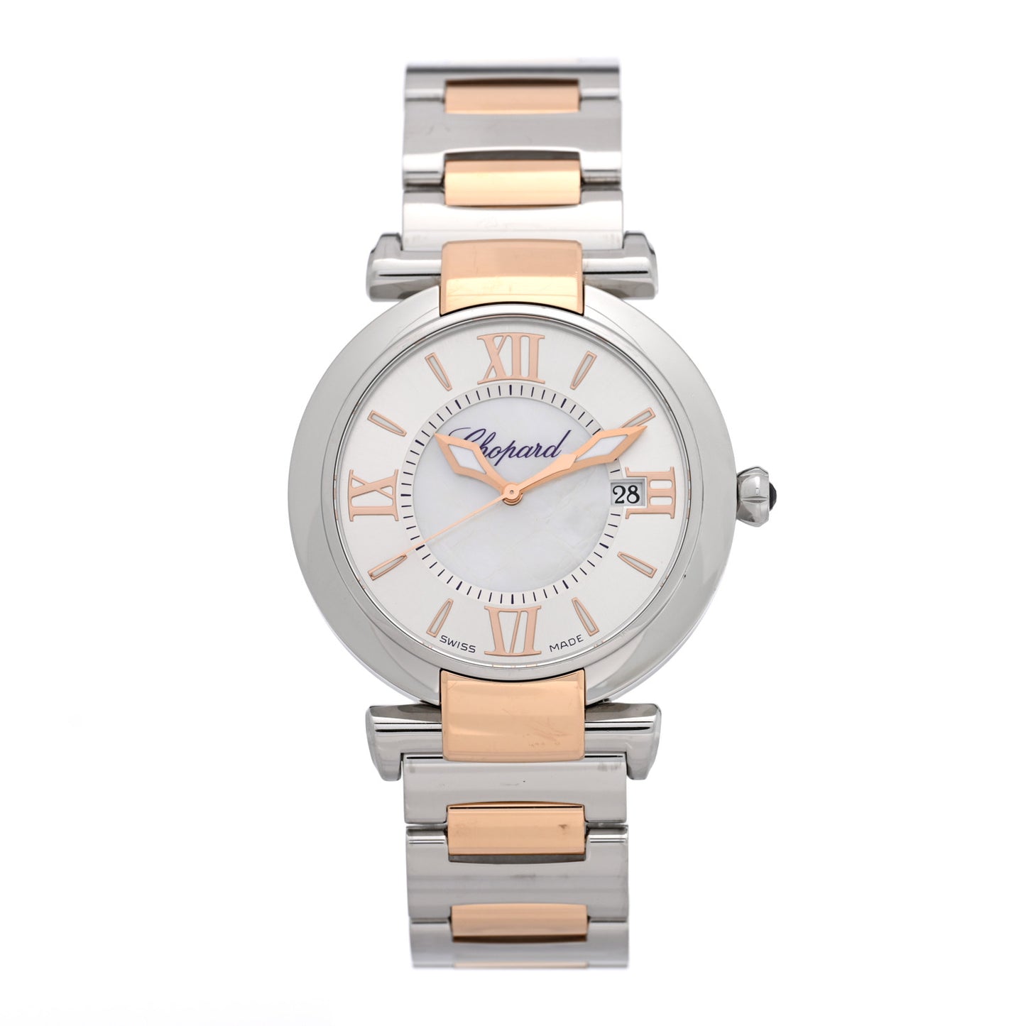 Stainless Steel 18K Rose Gold Mother of Pearl 36mm Imperiale Quartz Watch