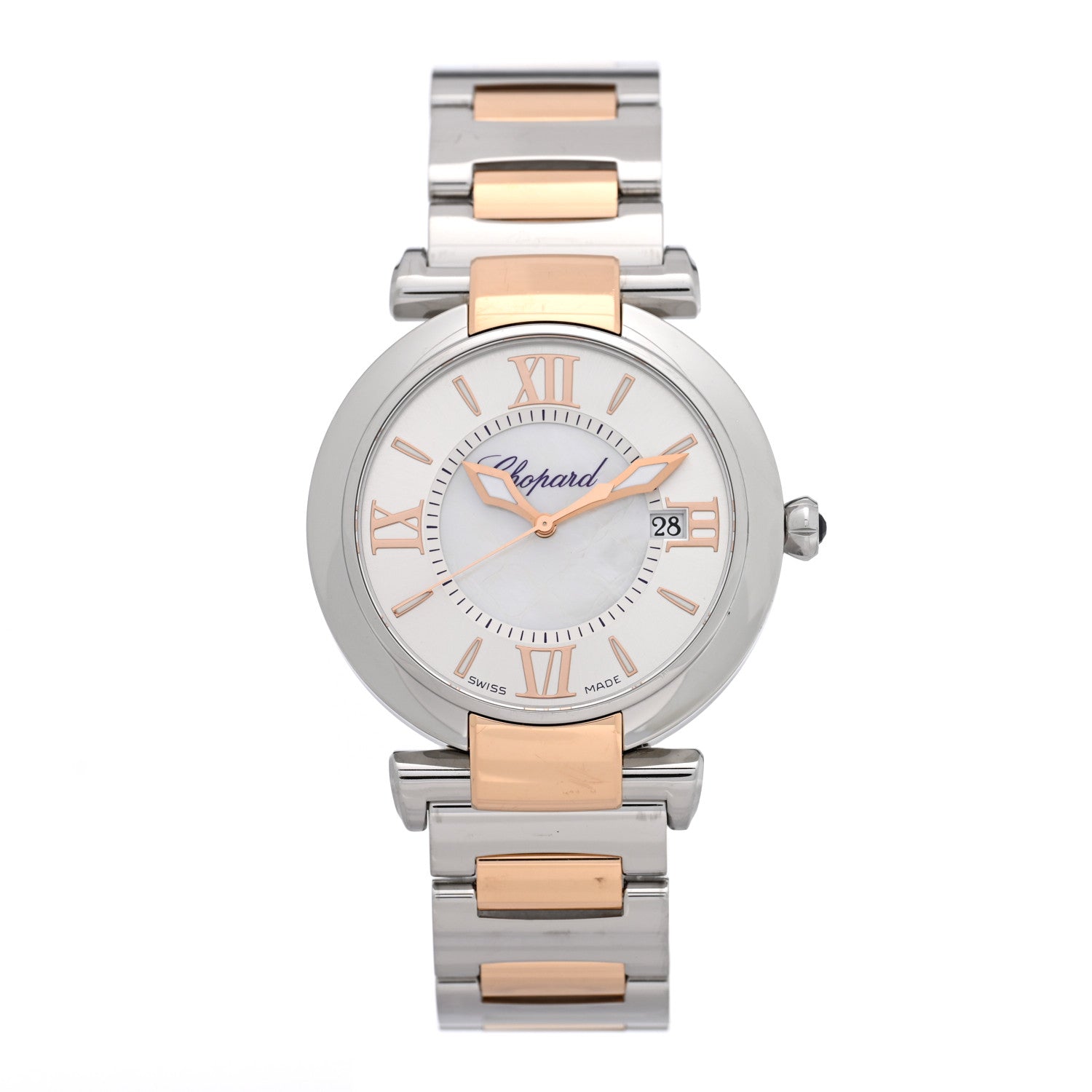 Chopard Stainless Steel 18K Rose Gold Mother of Pearl 36mm Imperiale Quartz Watch 1 of 5