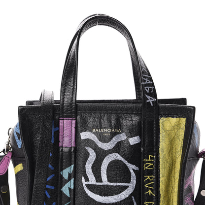 Balenciaga Agneau Arena Graffiti All Over XS Bazar Shopper Tote Black Multicolor 10 of 10