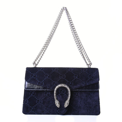 Gucci Velvet GG Monogram Small Dionysus Shoulder Bag Blue Black 1 of 8