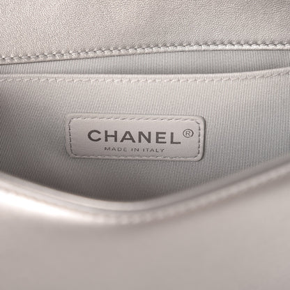 Chanel Metallic Lambskin PVC Quilted Small Boy Flap Blue 6 of 7