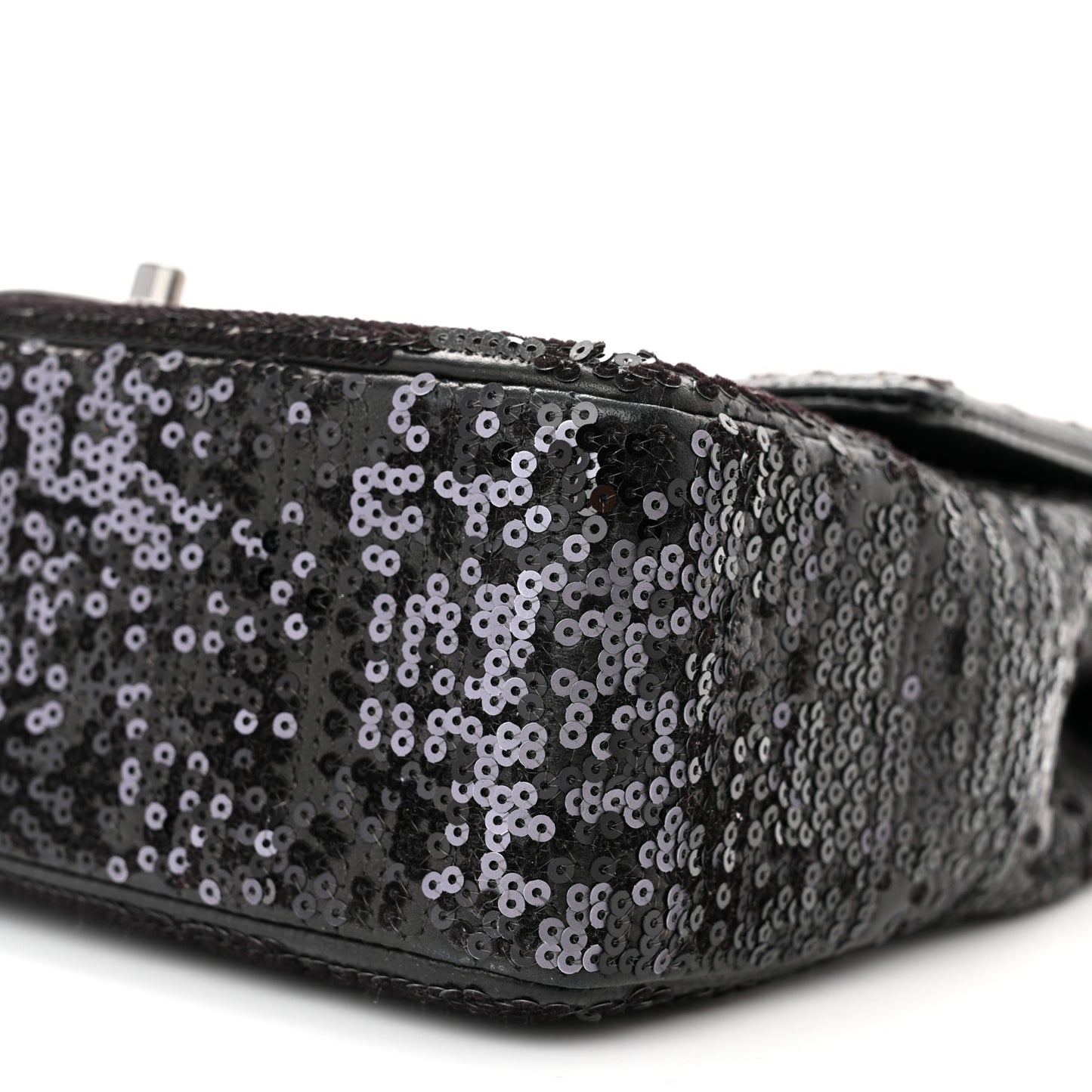 Sequin Lambskin Medium Moonlight on Water Flap Black