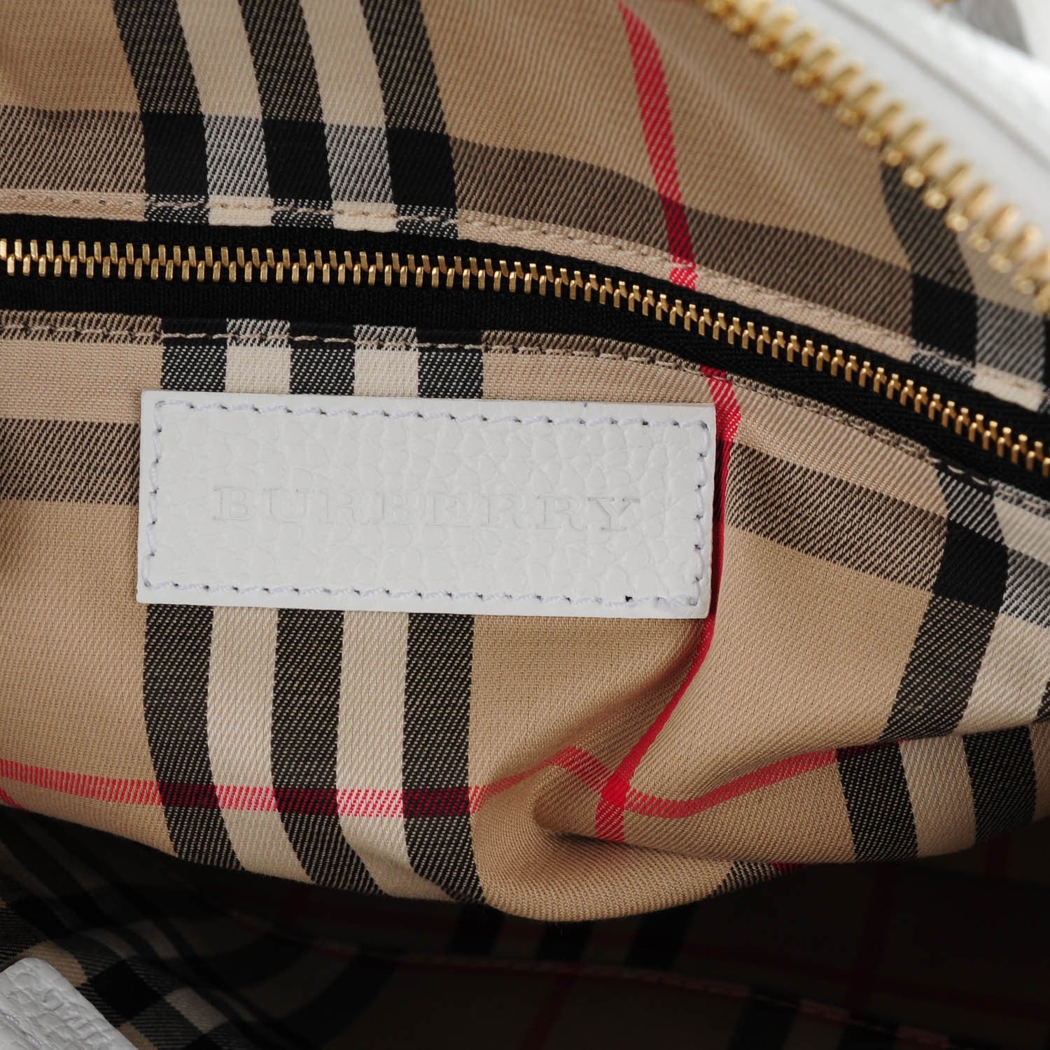 Burberry London Grainy Calfskin Small Greenwood Bowling Bag White 6 of 9