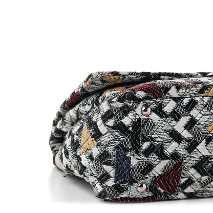 Chanel Tweed Strass Quilted XXL Plane Flap Black Multicolor 9 of 10