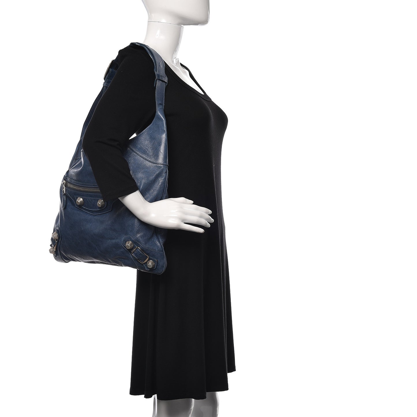 Chevre Giant 21 Silver Hardware Besace Hobo Bleu Jean