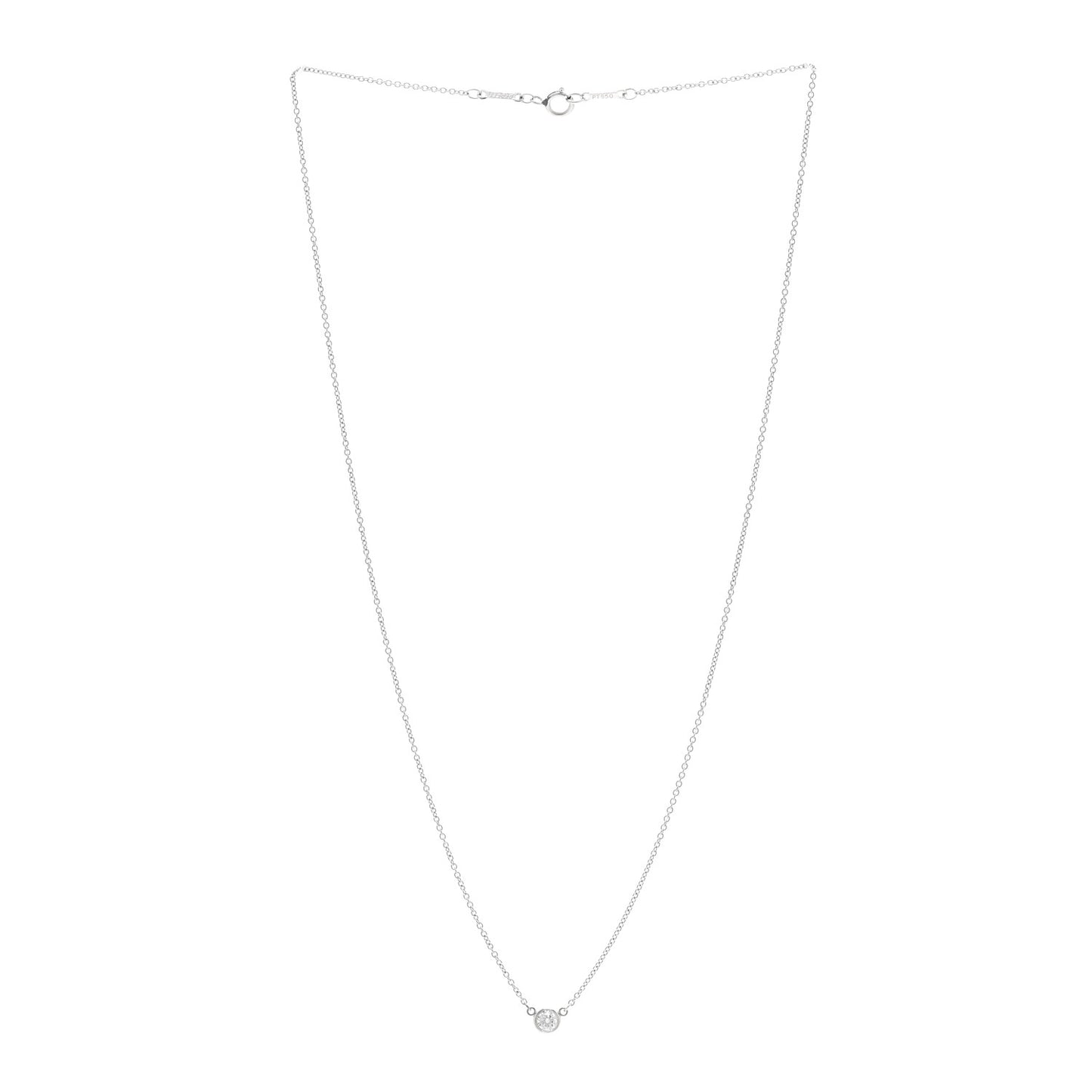 Platinum Diamond .14ct Elsa Peretti Diamonds by the Yard Pendant Necklace